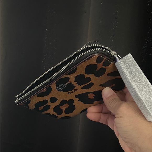 Coach Brown and Black Animal Print Wristlet - Picture 9 of 10